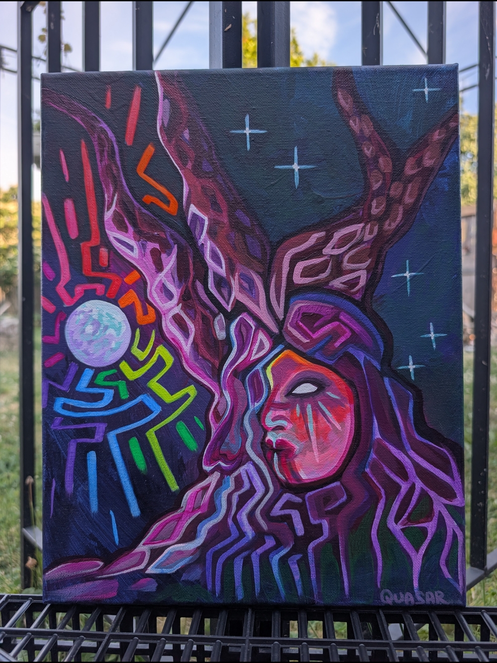 En-Bark-Ment - Acrylic Blacklight Reactive Painting by Quasar Aven